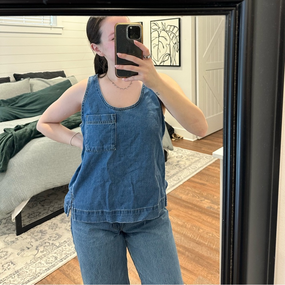 Viral Target Blue Denim Tank Top